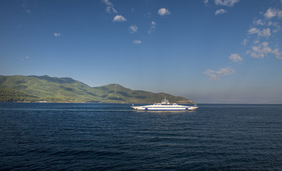 Ferry boat transporting people to Tasos island