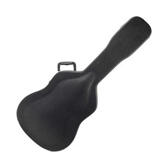 Musical instrument - Black acoustic guitar hard case. Isolated