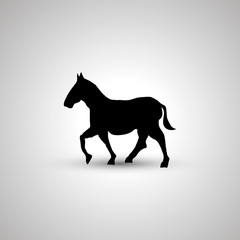 Horse silhouette, simple black icon