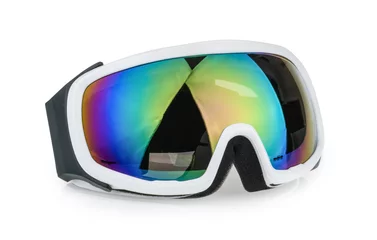 Schilderijen op glas ski goggles isolated on white © azure