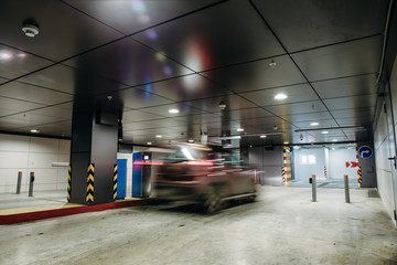 Underground car parking or garage interior
