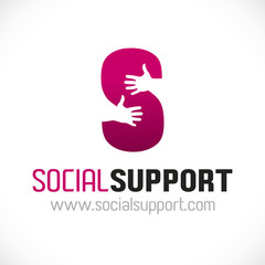 logo association aide soutien rose