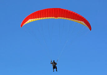 Paraglider flying