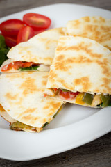 Chicken quesadilla dish
