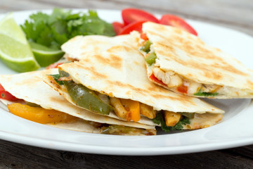 Chicken quesadilla dish