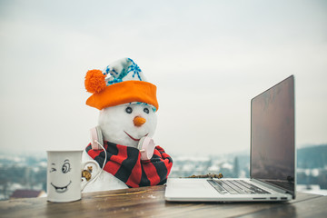 Happy holiday celebration, new technology.