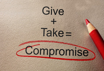 Give and Take Compromise - obrazy, fototapety, plakaty