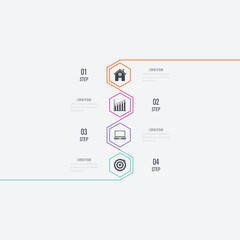 Business infographics template 4 steps