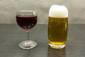 A glass of wine or a pint of beer.