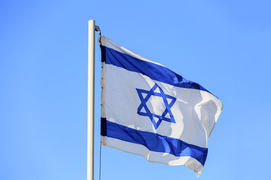 White and blue flag of Israel