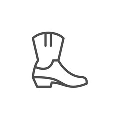 Cowboy boot line icon