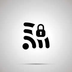 Safe WIFI signal silhouette, simple black icon