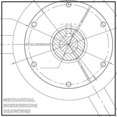 Mechanical engineering drawings. Engineering illustration. White