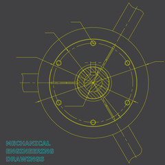 Mechanical engineering drawings. Engineering. Gray