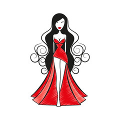 Fashion models. Sketch.