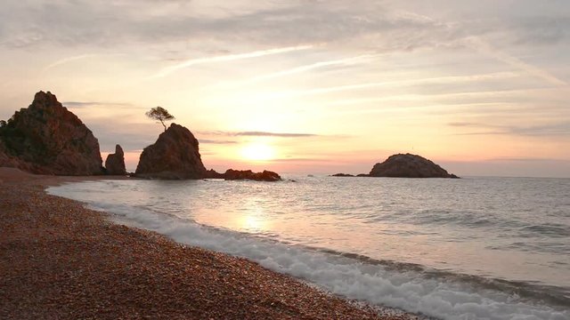 Sunrise in the village of Tossa de Mar, Costa brava