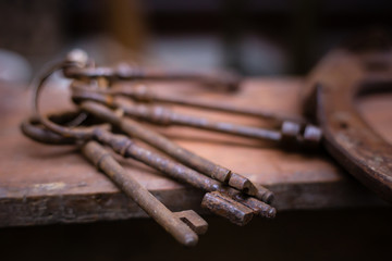 Old rusty keys