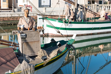 Nativity scene on the harbor of Cesenatico Italy