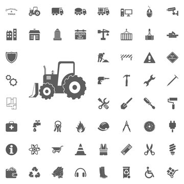 Excavator icon. Construction and Tools vector icons set