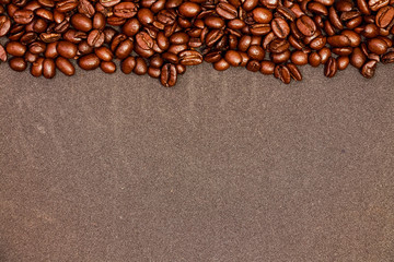 coffee beans on black background