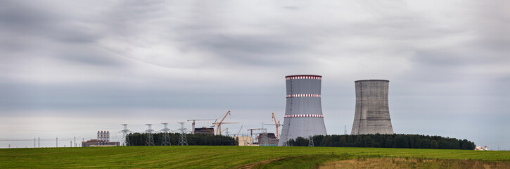 Panoramic view of building of Belarus Nuclear power plant