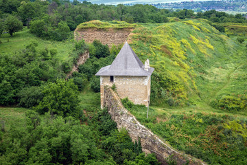 One of entry gates of Khotyn Fortress in Khotyn city, Ukraine