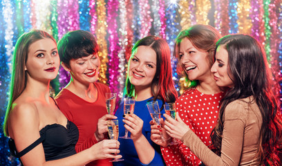 Women toasting at party