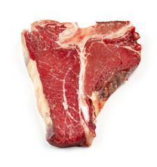 fresh raw T bone steak