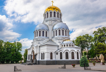 Fototapeta na wymiar St Alexander Nevsky Cathedral in Kamianets Podilskyi, Ukraine