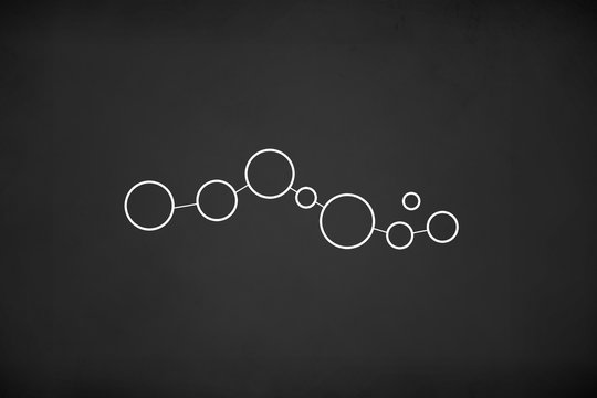 White Circles Network Connected on Chalk Board Background