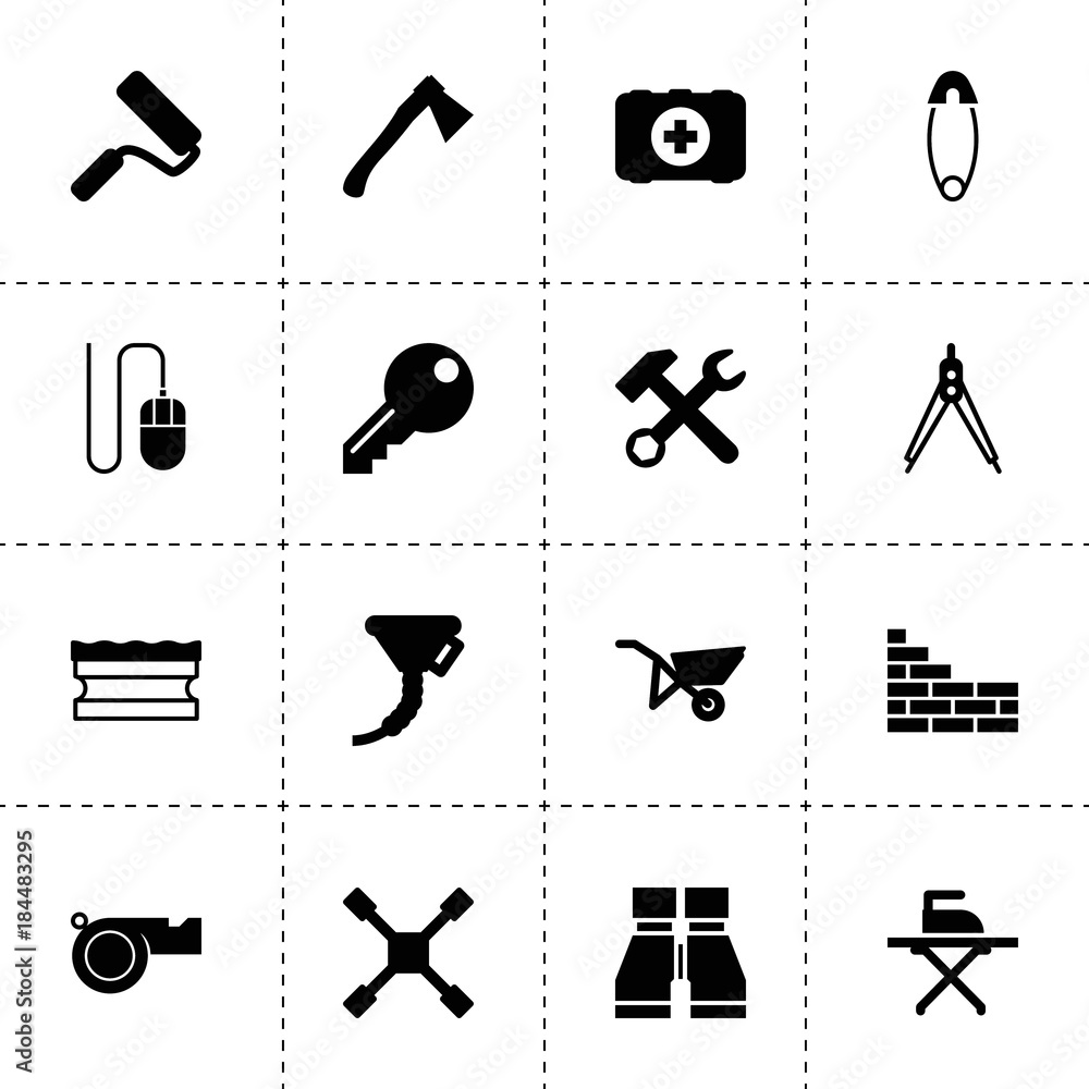Poster tool icons. vector collection filled tool icons