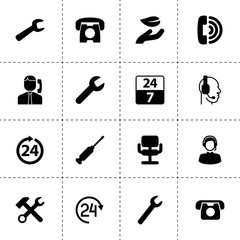 Support icons. vector collection filled support icons