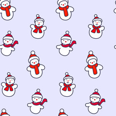 Christmas pattern of snowman