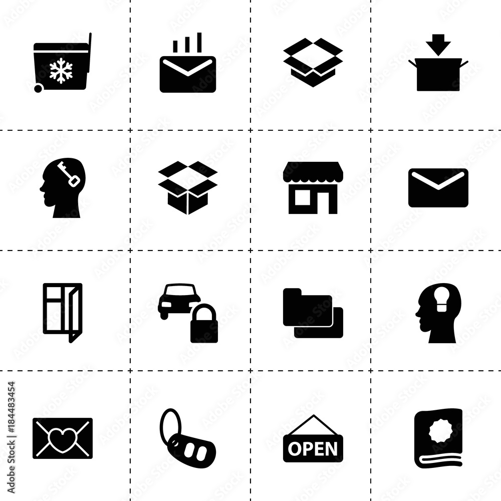 Poster open icons. vector collection filled open icons