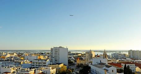 Panoramic view of Faro, Algarve, Portugal