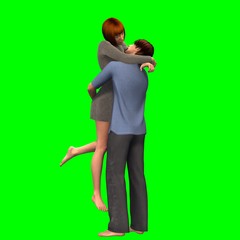 Coppia di innamorati su sfondo chroma key