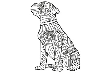 dog drawn lines. vector. perfect for colouring page