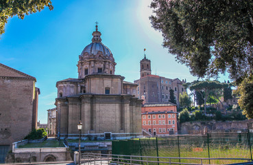 Obraz premium Forum of Caesar in Rome, Italy. Architecture and landmark of Rome. Antique Rome