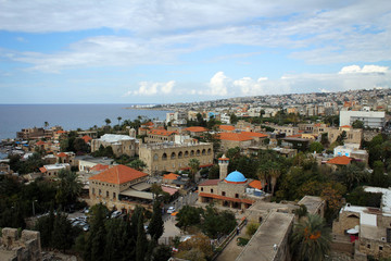 Fototapeta na wymiar Old town of Byblos panorama, Lebanon
