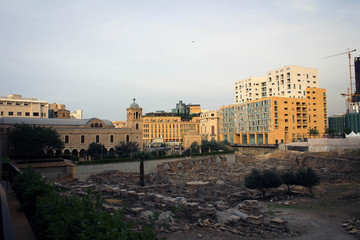 Obraz na płótnie Canvas Roman ruins, Beirut downtown, Lebanon