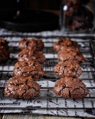 Chocolate biscuits with cracks