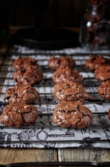 Chocolate biscuits with cracks