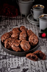 Chocolate biscuits with cracks