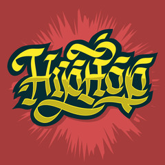Hip Hop Golden Characters Lettering Custom Gothic Calligraphy Design.