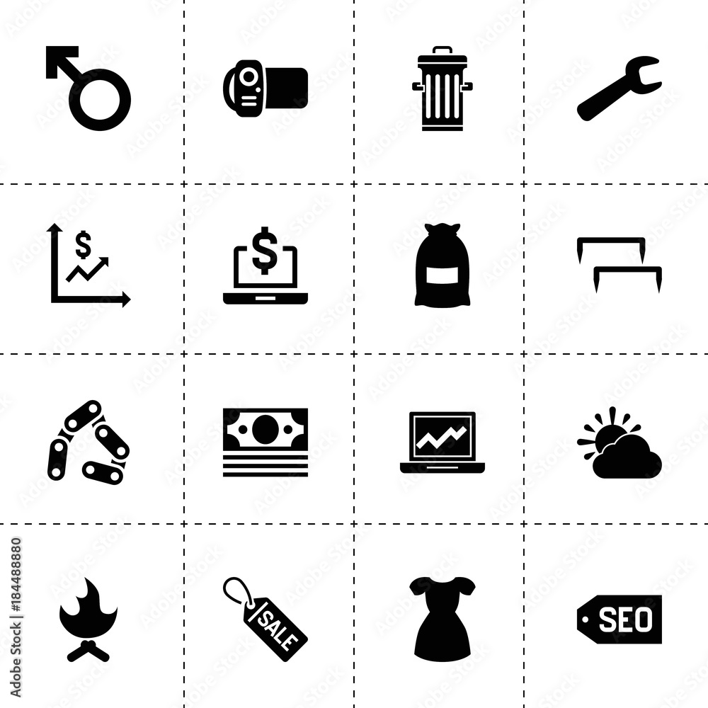 Poster web icons. vector collection filled web icons