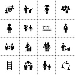 People icons. vector collection filled people icons