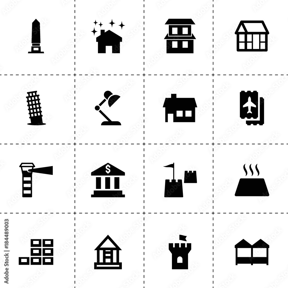 Poster architecture icons. vector collection filled architecture icons