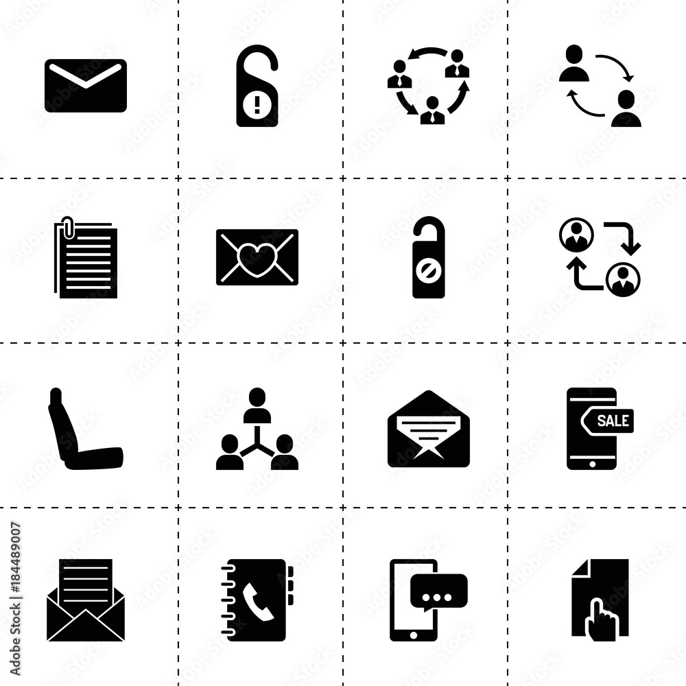 Poster message icons. vector collection filled message icons