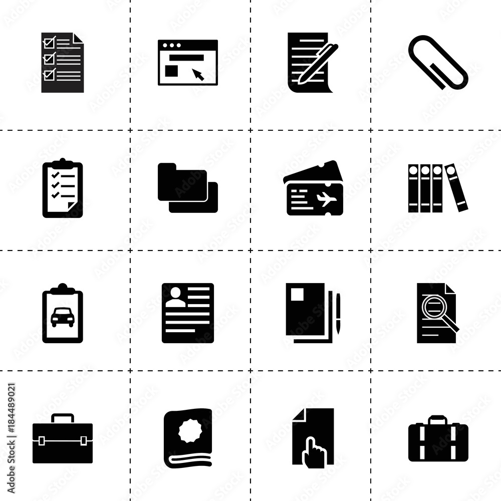 Poster document icons. vector collection filled document icons