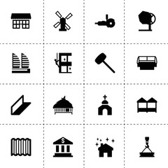 Building icons. vector collection filled building icons